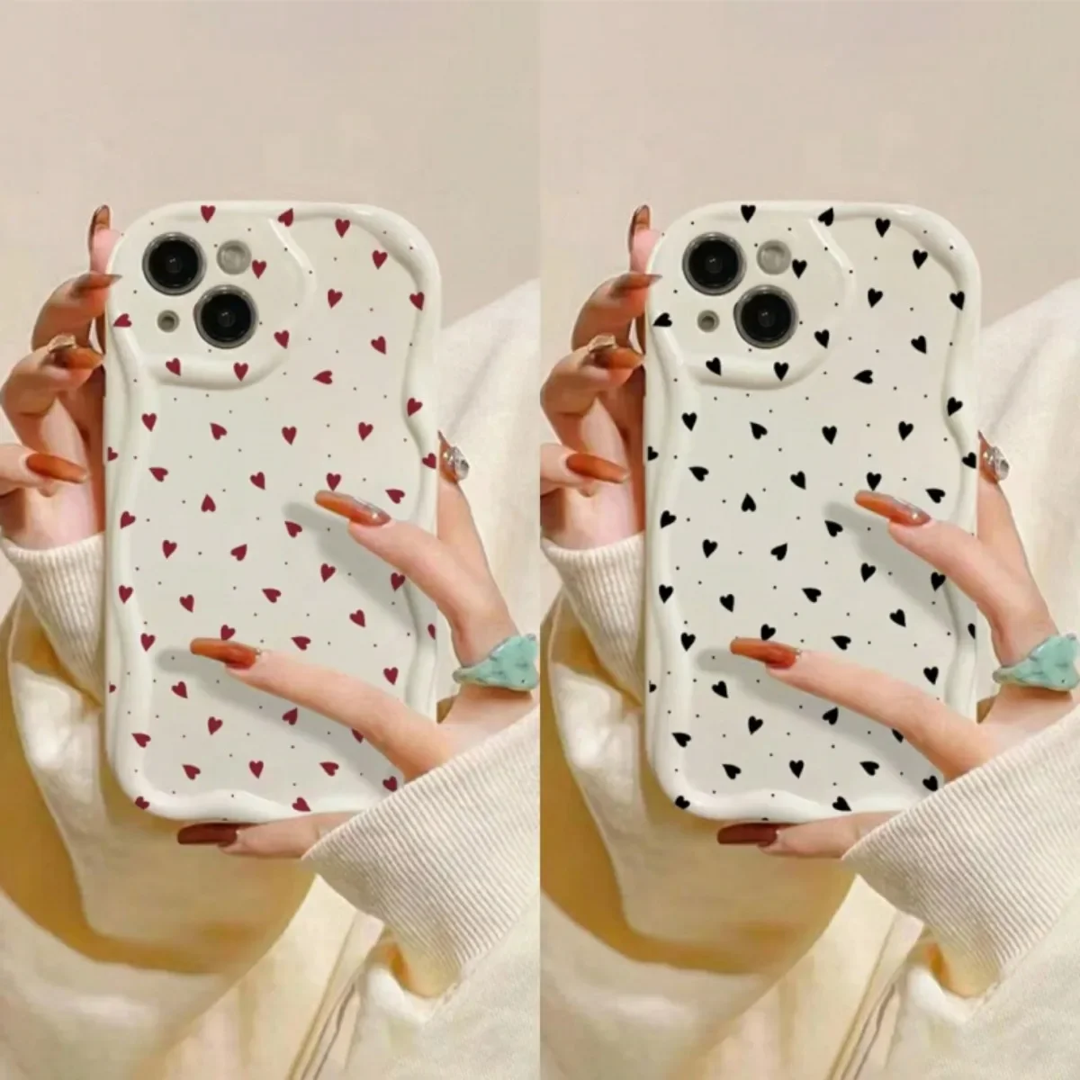 Case for Samsung Galaxy S24 Ultra A54 A24 A33 A34 A31 A32 A50 A50S A30S A51 A52 A53 A71 A72 Soft Clear TPU Love Heart 3D Cover