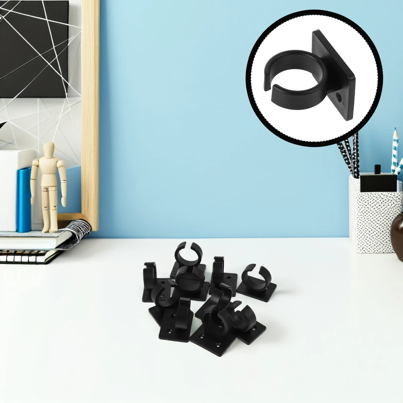 

10 Pcs Microphone Clips Wall Mounted Plastic Brackets Adjustable Mic Stand Holders Sturdy Convenient for Karaoke