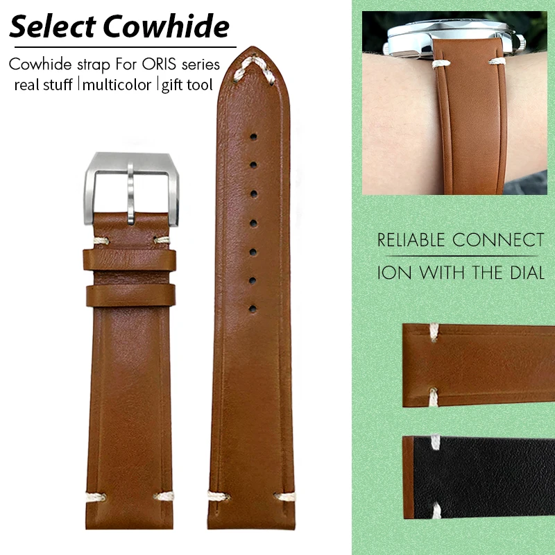 

Soft Genuine Leather Cowhide 19mm 20mm Watchband for Oris Divers BIG CROWNP ROPILOT for Omega Speedmaster Seamaster Watch Strap