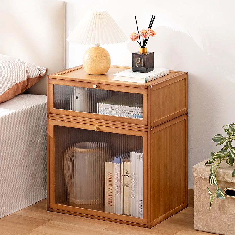 Modern Solid Wood Storage Cabinet Can Be Used Bedside Cabinets Home Dust-proof Children's Bookcases Desktop Storage Boxes