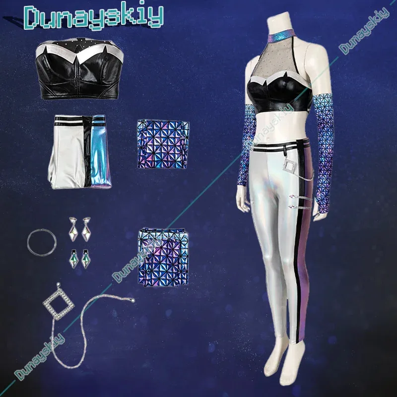 

asdh8@KDA Kaisa Cosplay Game LOL Daughter of the Void Costume Woman Sexy Uniform Kai'Sa Wig Suit Halloween Party Play Outfit Pro