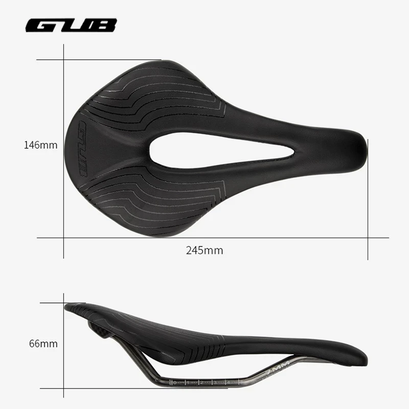 GUB UltraLight Bicycle Saddle Microfiber Leather 3K Carbon Fiber Base Titanium Alloy Seat Bow Hollow MTB Road Bike Seat Cushion