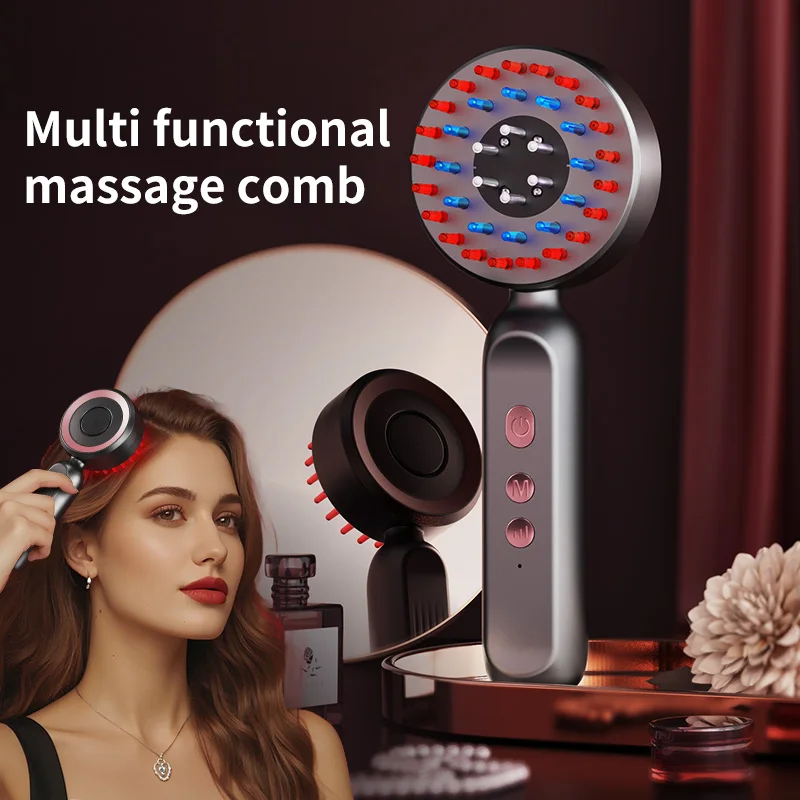 Scalp Essential Oil Massage Comb Electric Red and Blue Hair Care Hair Tonic Scalp Applicator ball hair Comb Hair Massager