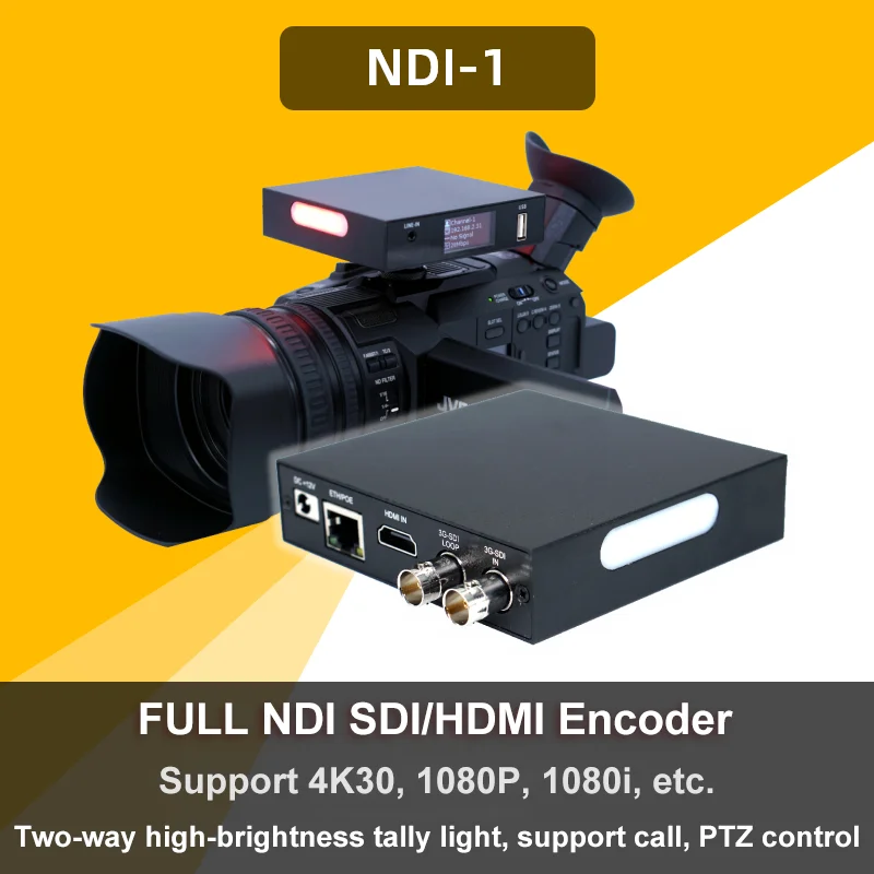 Link Pi FULL-NDI Encoder NDI-1 4K30 Bidirectional Highlight Gigabit PTZ NDI 5 YUV422 3G-SDI interface HDMI interface Tally POE