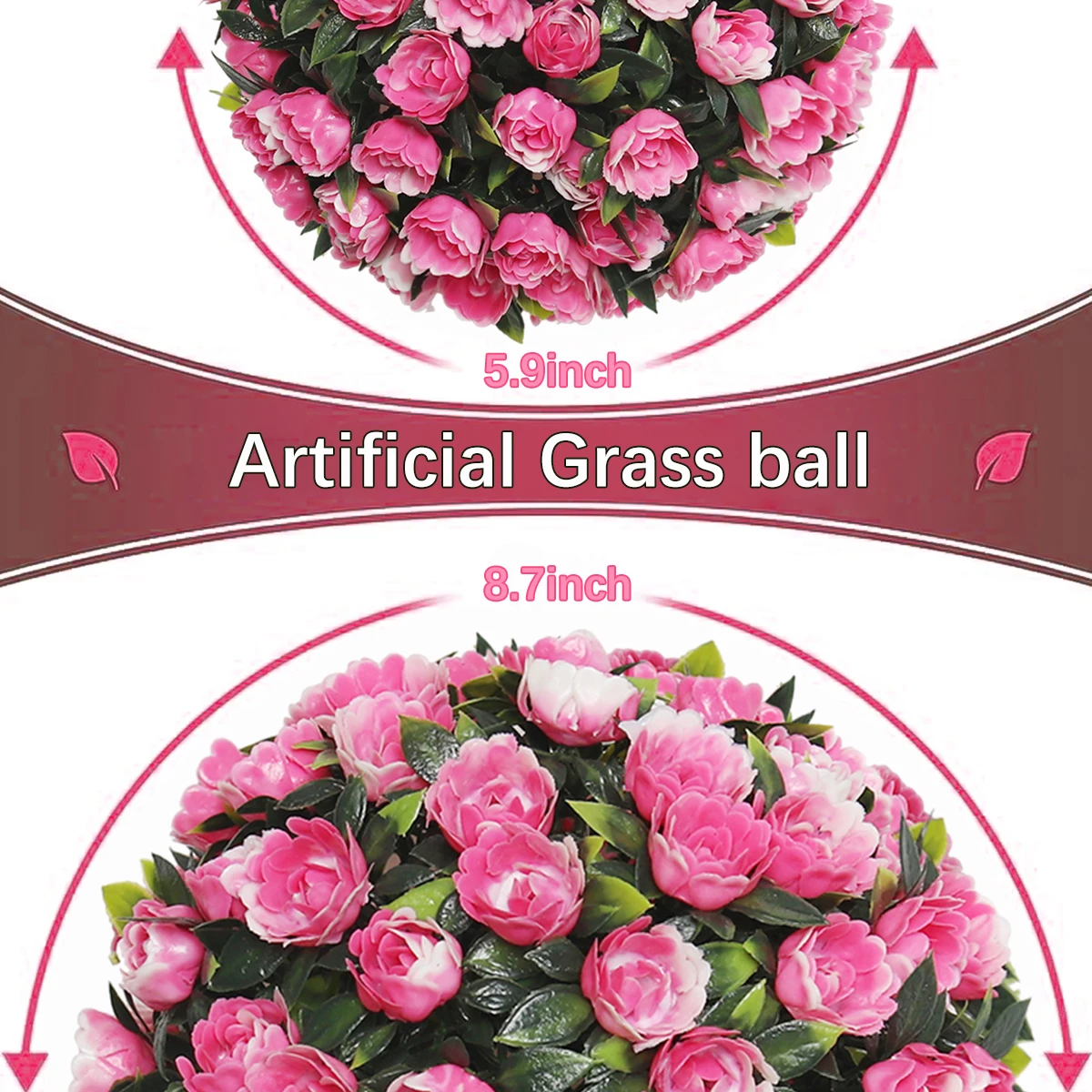 XIYA FLOWER Artificial Flower Rose Ball Artificial Boxwood Grass Ball White Pink Pe Material Party Garden Home Deco