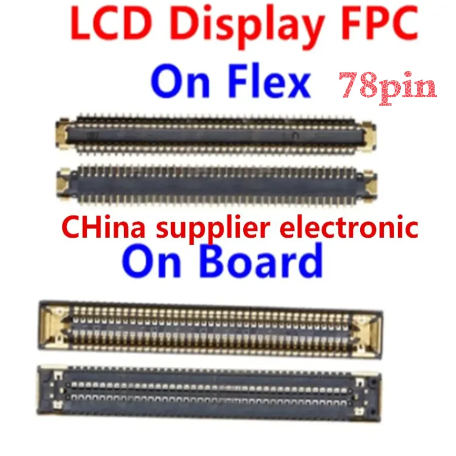 For Samsung A12 A22 A32 A42 A23 A125 A52 A72 A13 A125F DS LCD Display Screen FPC Connector Contact on Board Flex 78pin 48pin