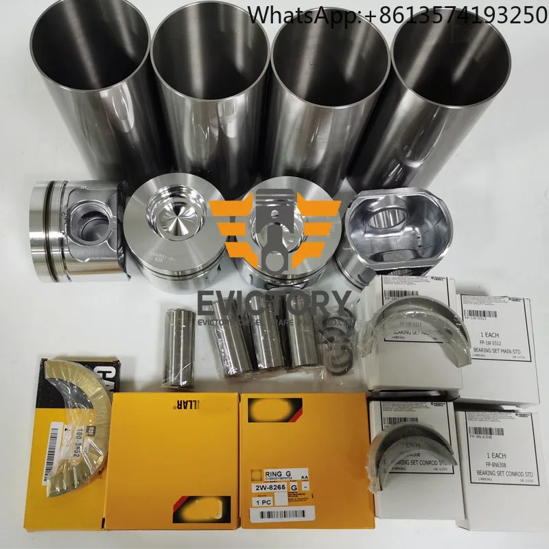 

For Caterpillar 3204T 3204 Overhaul Rebuild Kit 3-ring Piston Liner Bearing Gasket