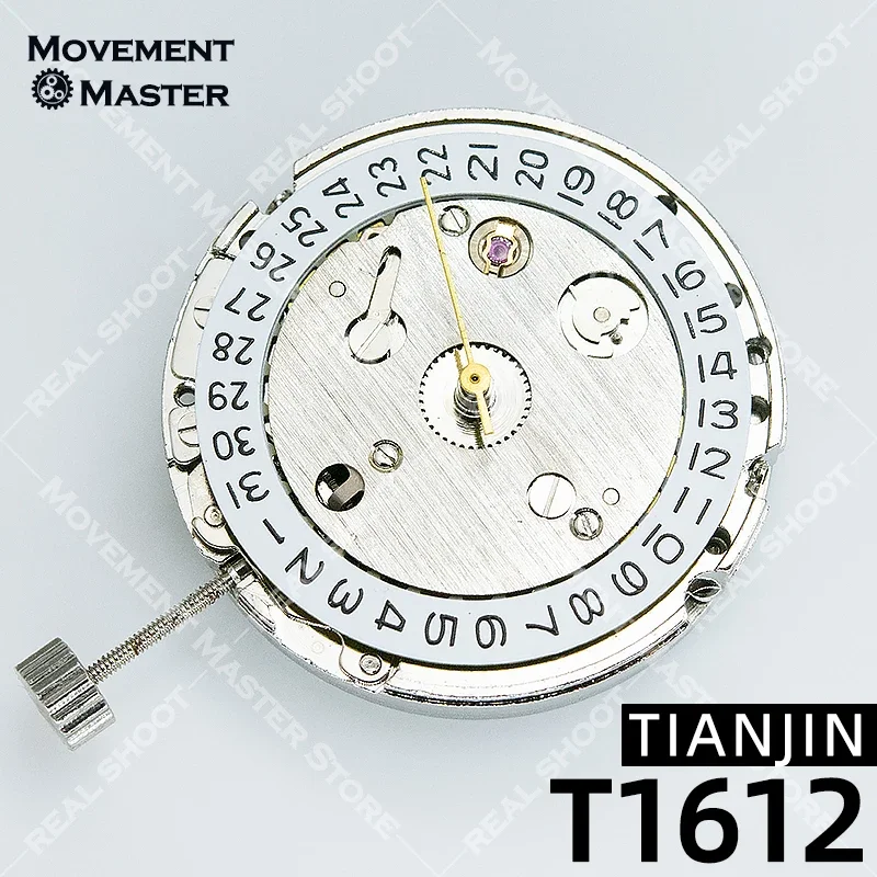 China Tianjin T1612 Pergerakan Jam Tangan Baru Mouvement Otomatis 3 Bagian Jam Tangan T16 Pergerakan Mekanis Perak Tanggal Pada 3:00