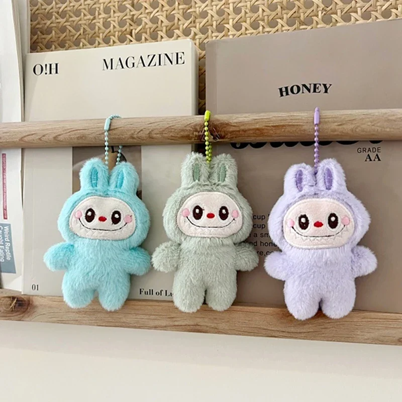 Cute Labubu Plush Toy Cartoon The Monsters Pendant Soft Stuffed Doll Plushies Keychain Car Key Ring Backpack Bag Decor