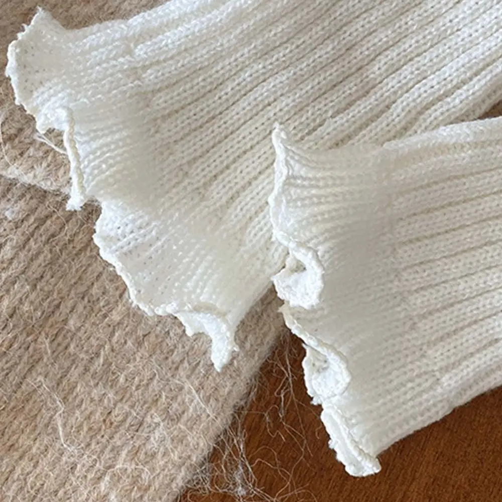 Fashion Korean Style Children's Leg Warmers Balletcore JK Knitted Leg Cover Woolen Long Stockings Strap Leg Socks Baby