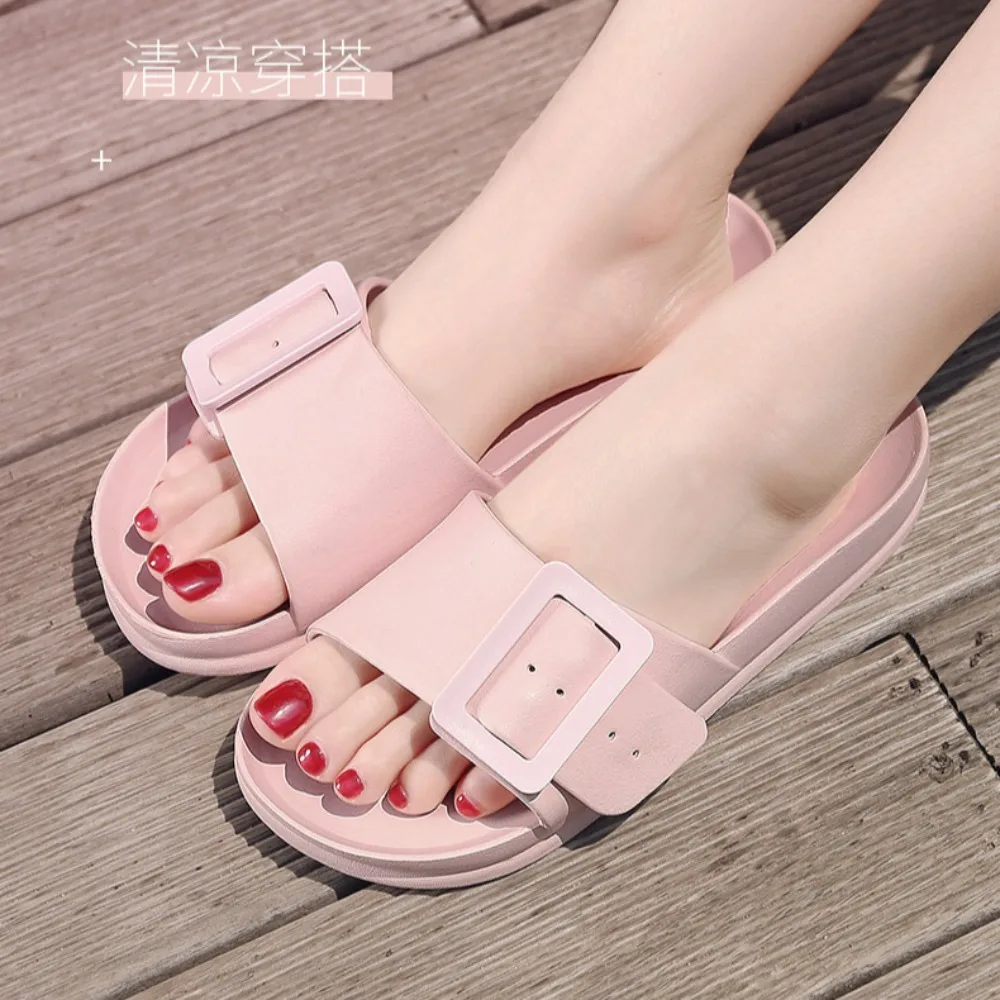 Slippers Women's Home Slippers Flat Bottom New Korean Version of Fashion Sandals Outside Wear Integrated Women's Slippers EVA