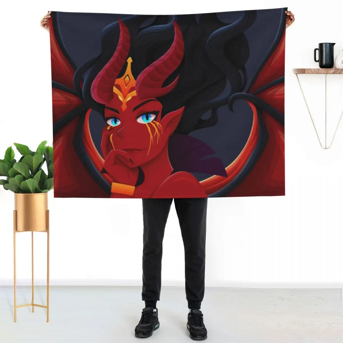 

[Dota2] Queen of Pain Arcana Throw Blanket Faux Fur Soft Warm Blanket for Bed