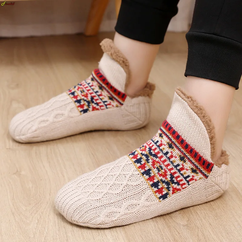 Winter Women Warm Mens Socks Thickened Thermal Ski Non-slip Soccer Stockings Indoor Home Floor Slippers Sock for Christmas