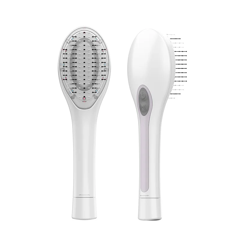 

2025/ vibration electro-optical treatment hair comb brush custom logo home scalp massage with plastic handle