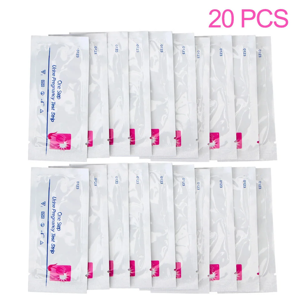 20PCS Self Testing HCG Test Strips Women Early Pregnancy Fertility Test Fast Result Urine Measuring Kit Over 99% Quick Accurate