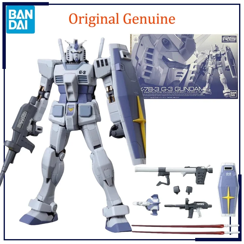 

Original Genuine Bandai Anime RX-78-3 G-3 GUNDAM PB RG 1/144 Assembly Model Toys Action Figure Gifts Collectible Ornaments Kids