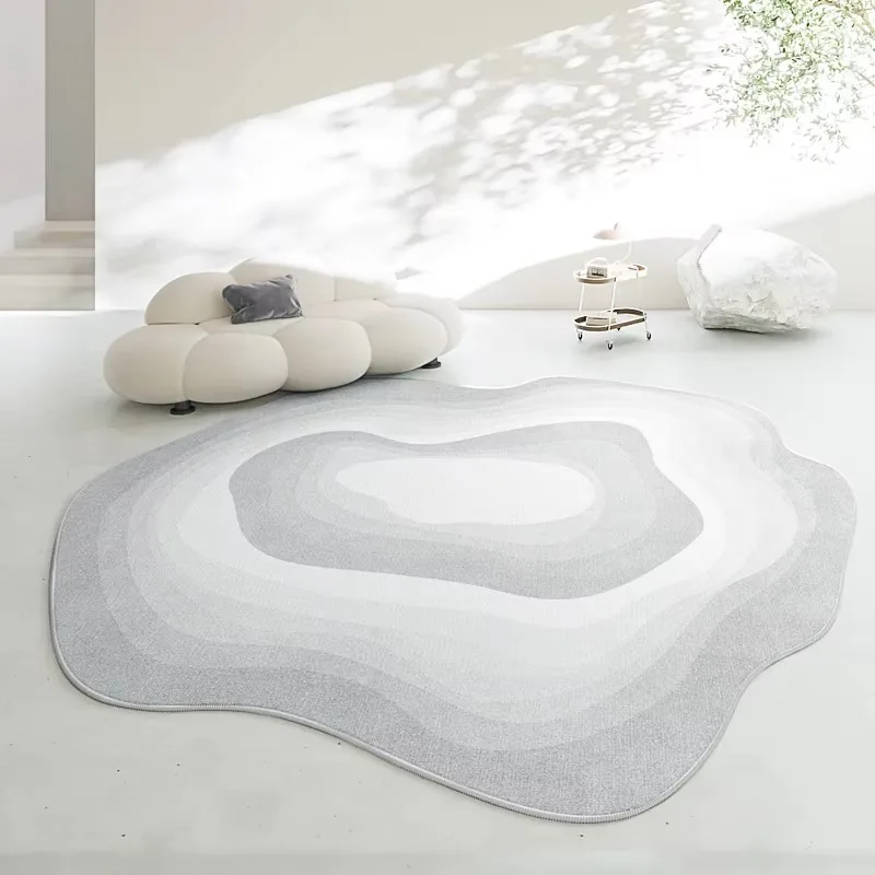 VIKAMA Circular Gradient Shaped Rug—Non-Slip, Washable Art Rug for Living Room Bay Windows and Home Furniture