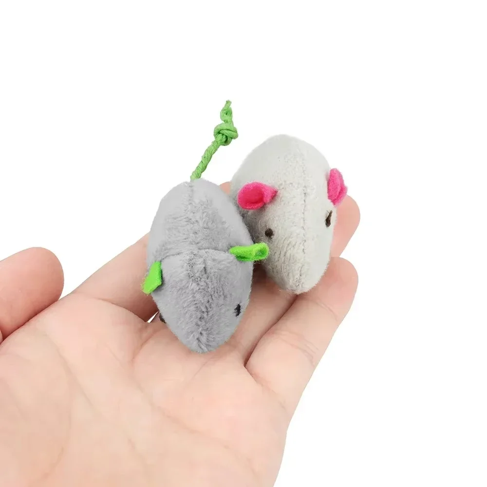 5 Stück Katzenspielzeug mit Rassel und Maus, auch mit vorgefülltem Katzenminze-Futter, Kunstfell-Katzenmaus-Spielzeug, interaktives Katzenspiel, Katzenminze-Spielzeug für Hauskatzen. – Detail 7