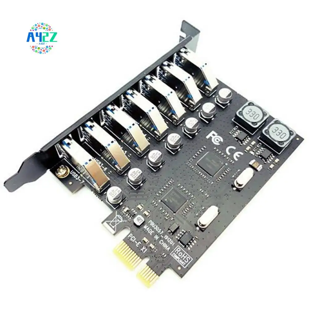 

A42Z-USB 3.0 PCI Express Adapter PCI E To 7 Ports USB 3 Expansion Adapter Card USB3 Pcie PCI-E X1 Controller Converter