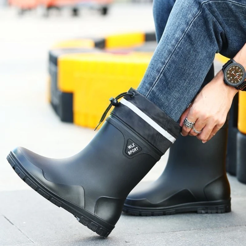 

Мужские туфли на коротком низком каблуке для шеф-повара и кухни, дешевые водонепроницаемые непромокаемые садовые сапоги для рыбалки, дождливый день, грязевые пластиковые резиновые сапоги для мужчин