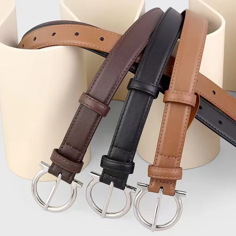 2.5CM# Drop shipping fashionable and versatile women's leather belts made of cowhide Customizable