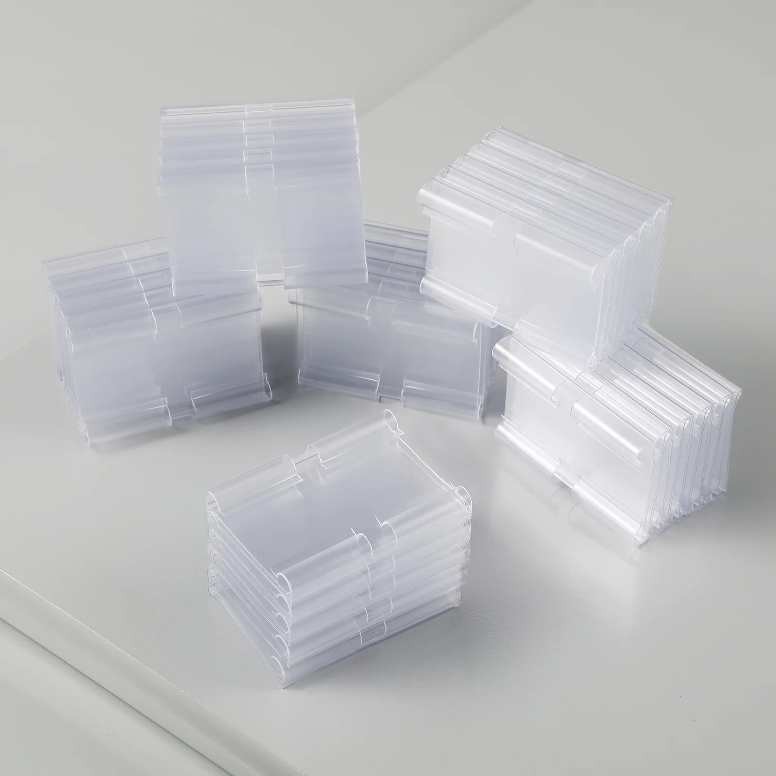 60 Pcs Storage Box Metal Bins Reusable Labels Shelf Clip on Clip-on Sign Holder