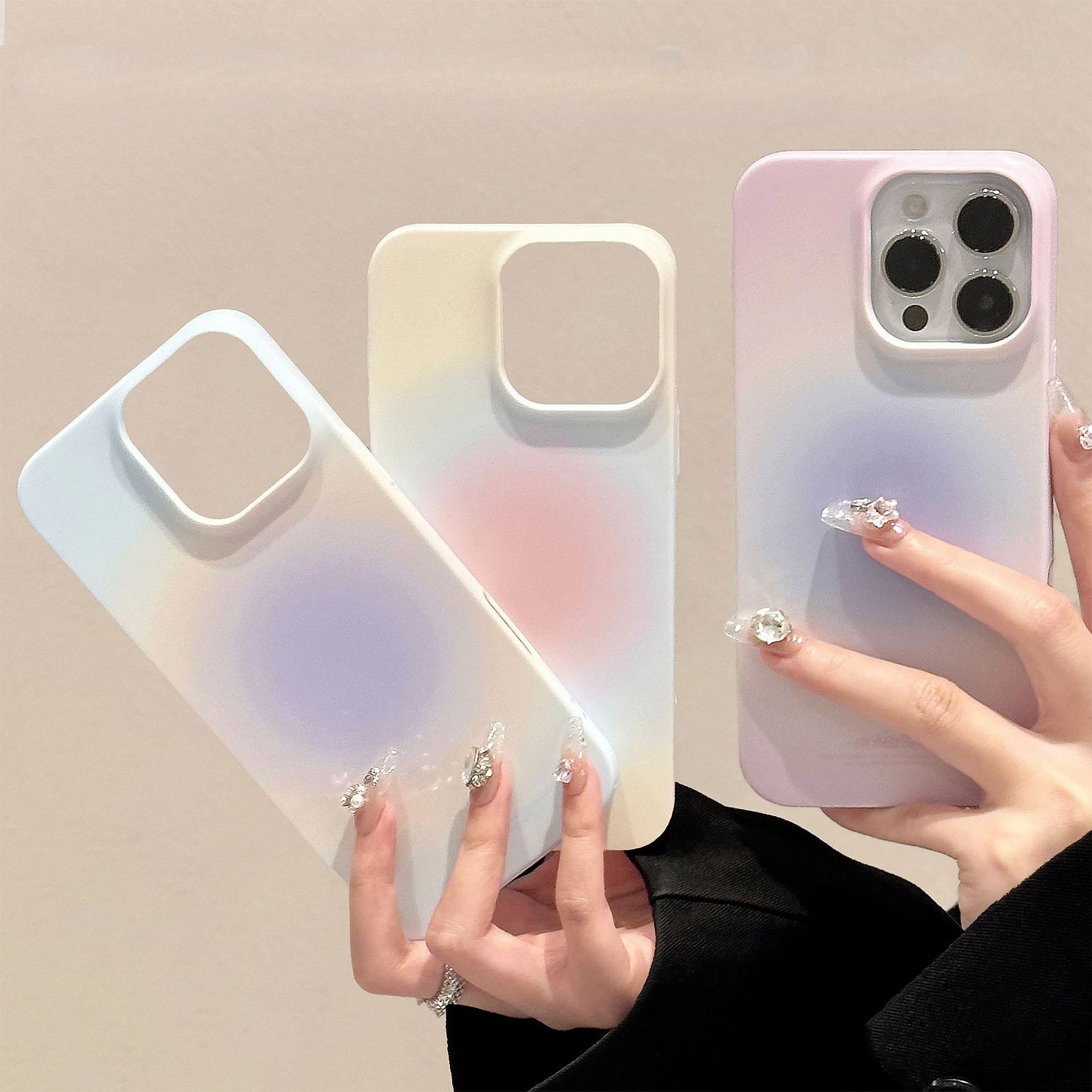 Für iPhone 17promax 16 15 14 13 Hülle, Farbverlauf, matte, weiche TPU-Abdeckung, einfache Schutzhülle im koreanischen Stil