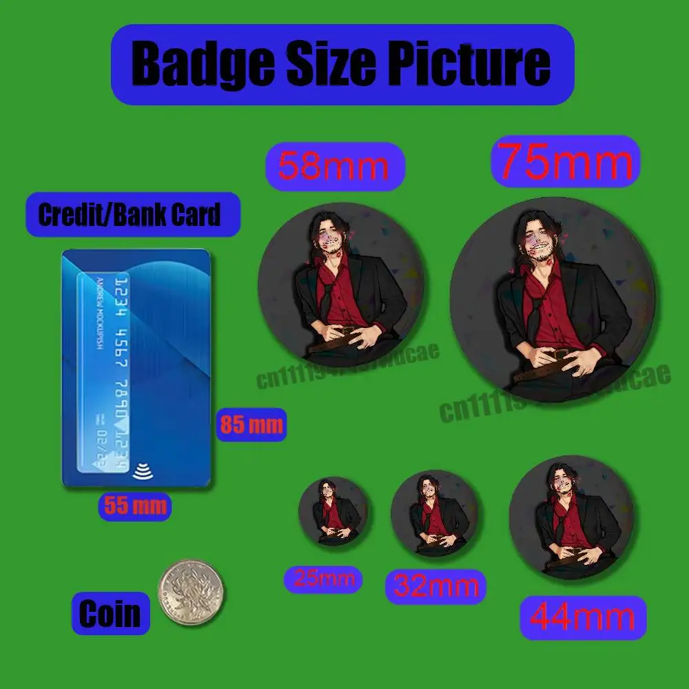 For Cartoon S-Shota Aizawa Anime Badge Case Custom Pin Insignia Emblem Round 25mm Brooch Button Laser Cover