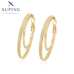 Xuping Jewelry New Arrival Fashion Серьги Simple Gold Color Huggies Earrings for Women Girl Trendy Party Gift X001003301