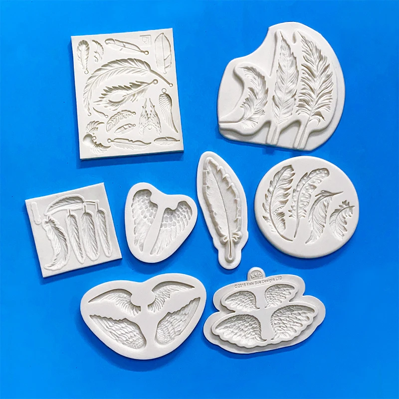 Feather bird hair angel wings silicone mold cake edge decoration decoration Creative DIY chocolate candy mold