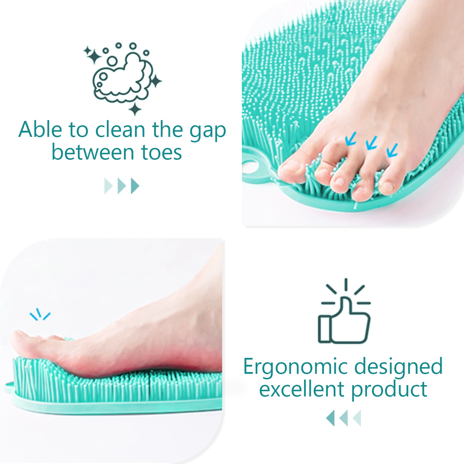 Shower Foot Scrubber Massager Cleaner, Acupressure Mat with Non-Slip Suction Cups, Improve Circulation, Exfoliation,Massage Mat