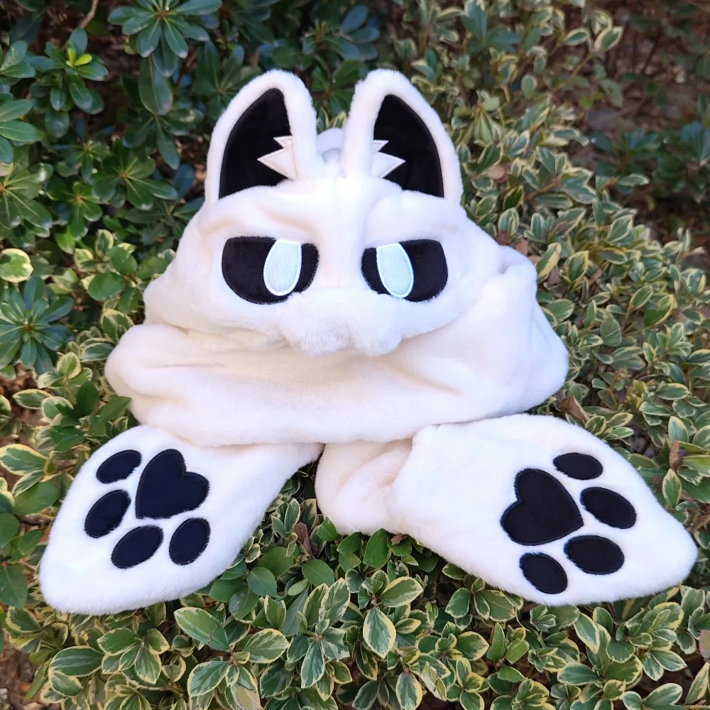 

Многофункциональный комплект для собак: шарф-капюшон, перчатки, хвост (дизайн «Кальмар»)