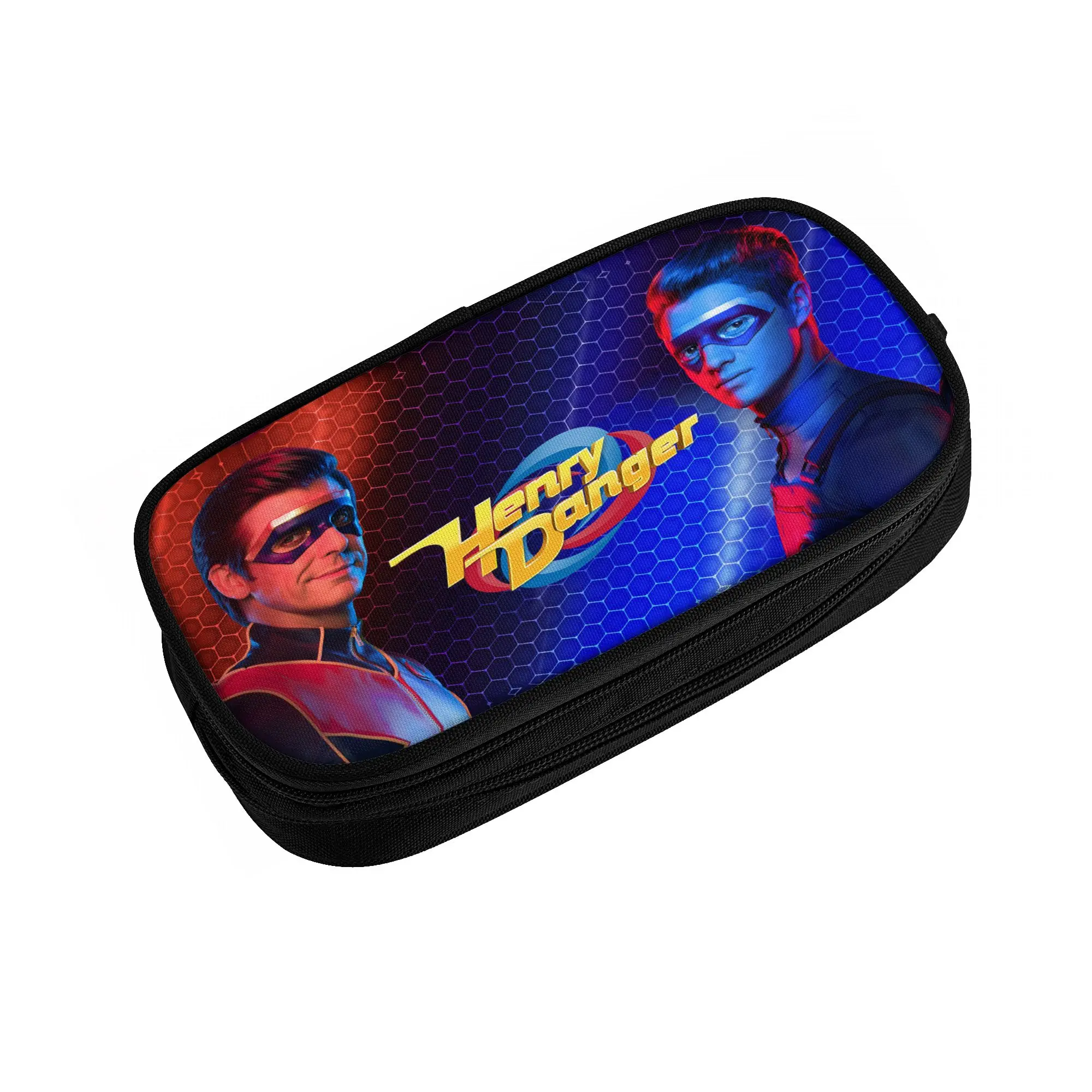 Captain Henry And Kid Danger  Pencil Case Double Layer Large-capacity Office Supplies  Pen Case Amazing Gift