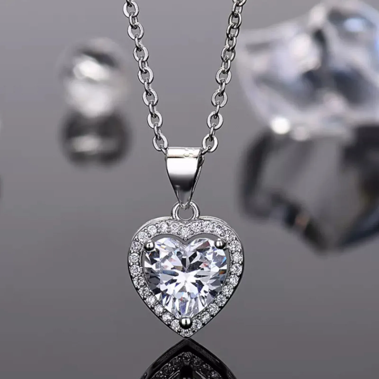 قلادة قلادة رومانسية رائعة على شكل قلب، مجوهرات الزفاف اليومية لحفلات الخطوبة، هدية الذكرى السنوية للسيدات