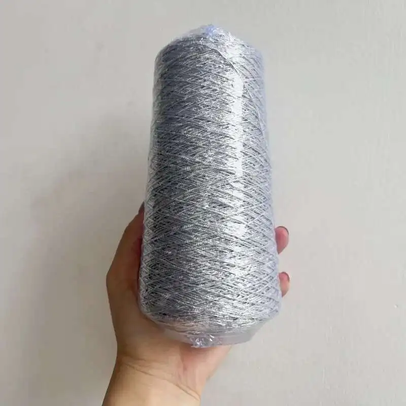 Fla Yarn Silver Core Silver Handmade Crochet Bag Gold Silver Tead DIY Weaving Line Faionable Clothing Accories 1mm 480m