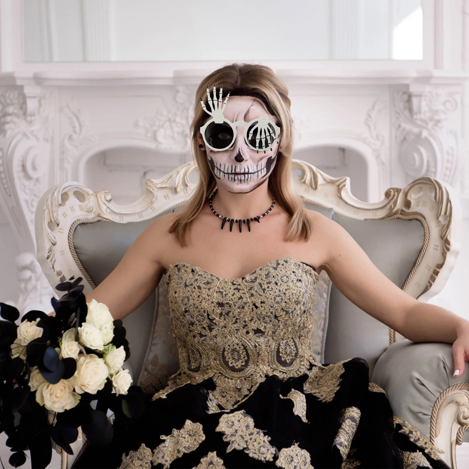 4 قطع من نظارات البراز المضحكة للحفلات، نظارات الهالوين للصور، نظارات شمسية مزخرفة للمهرجانات، فريدة من نوعها للحفلات من البلاستيك #3