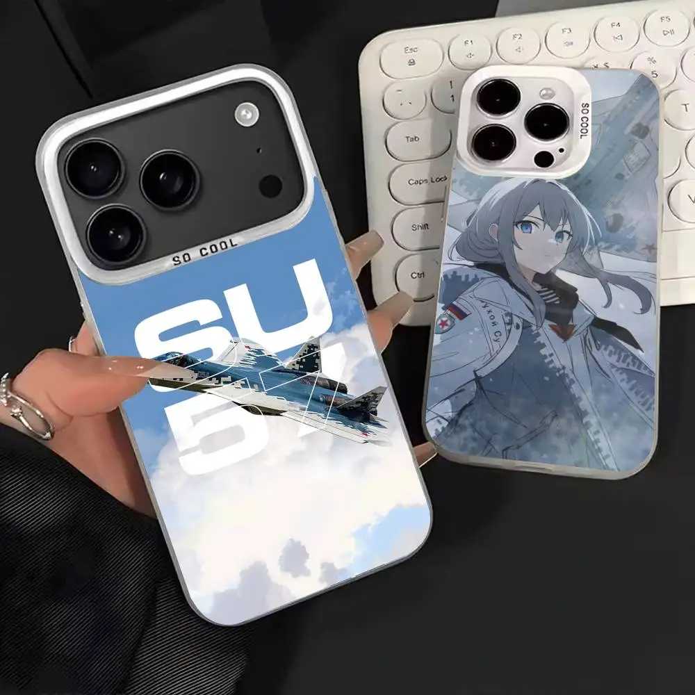 

Sukhoi Su-57 Fighter(8) Phone Case For iPhone 17,16,15,14,13,12,11,Mini,Pro,E,MAX White Matte Shockproof Cover