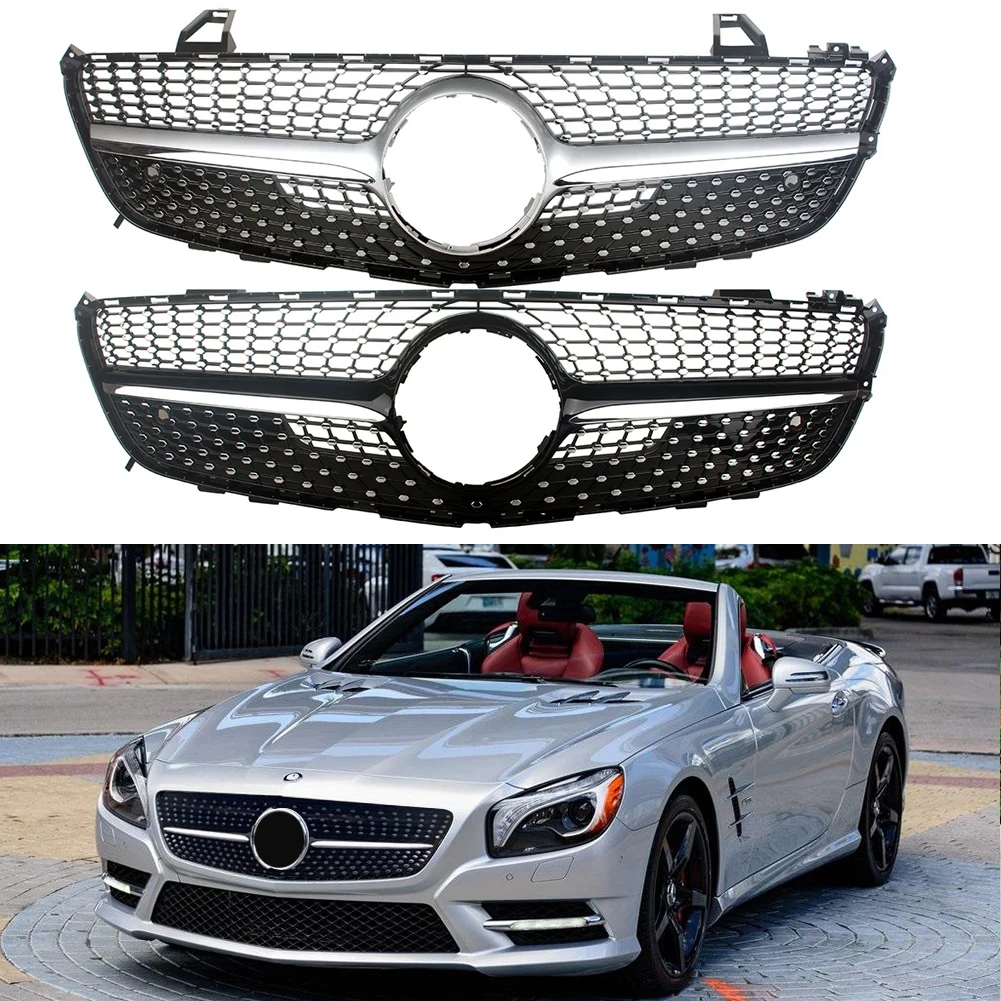 

Front Racing Facelift Radiator Kidney Upper Grilles For Mercedes-Benz R231 SL-Class 2013 2014 2015 2016 SL450 SL500 SL550 SL65