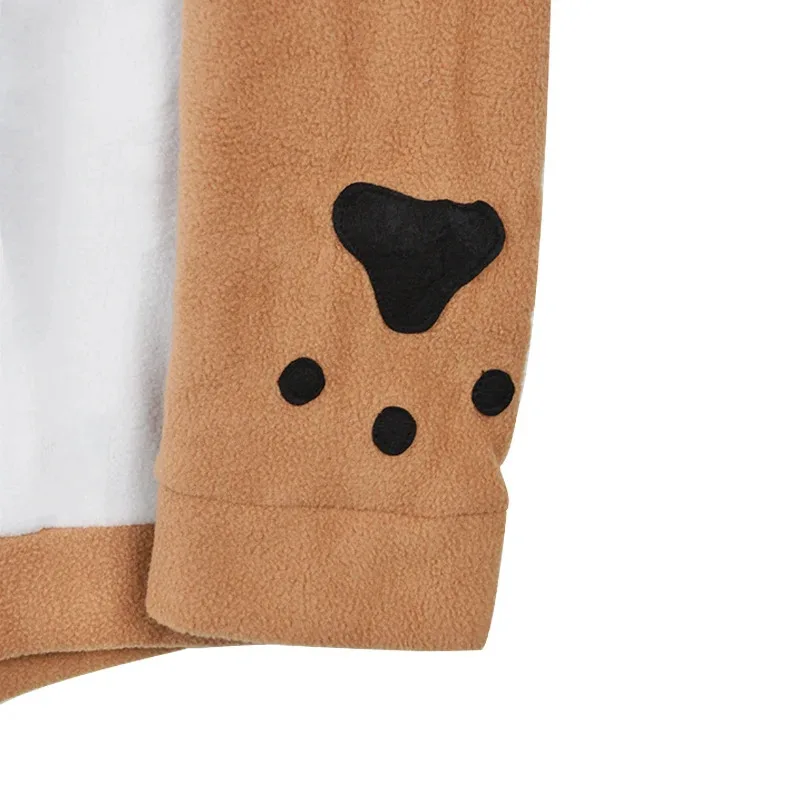 ss13Doge Muco هوديي كم طويل لطيف شيبا Inu الملابس الحيوان السببية مقنعين الخريف الشتاء الدافئة البلوز ثلاثية الأبعاد الكلب الأذن و Ta