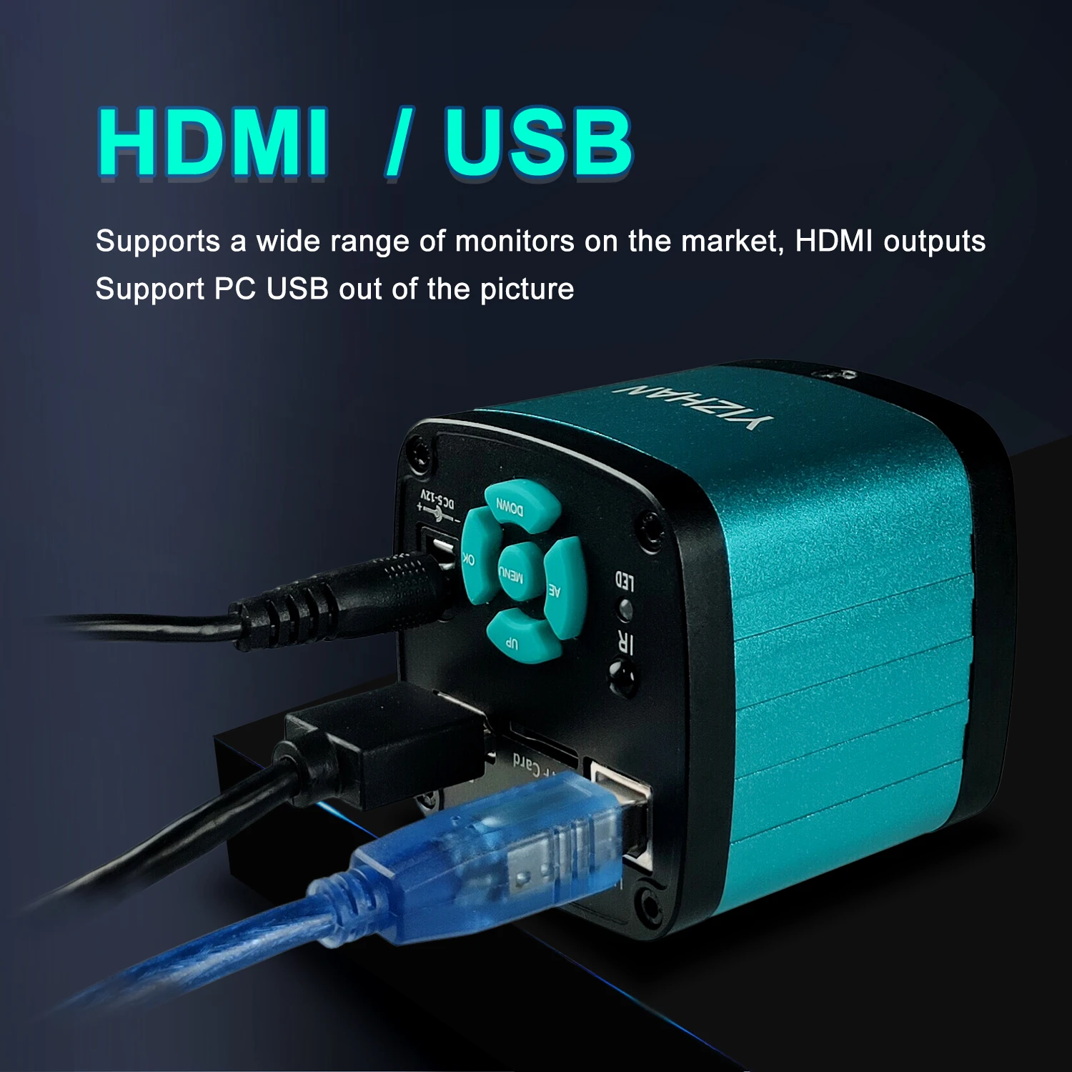 Yizhan 2K/4K HD Digital Microscope For Soldering HDMI USB VGA Camera 215X 180X 150X 130X Zoom Lens IMX415 IMX327 IMX678 Sensor