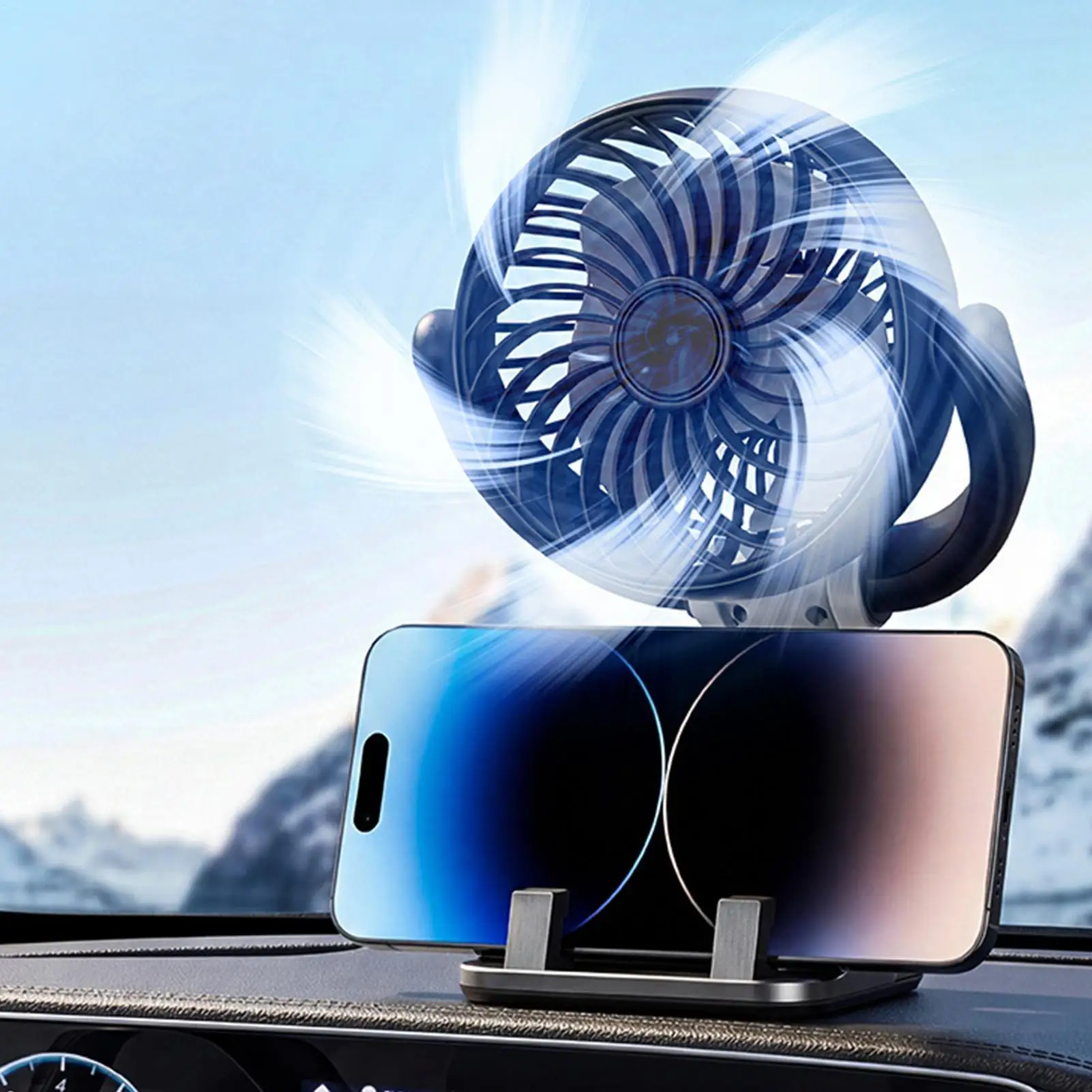 Portable Fan For Car 160 Rotation USB Powered Outdoor Personal Fan For Drivers Travelers Trucks Sedans RVs Travel Camping Home