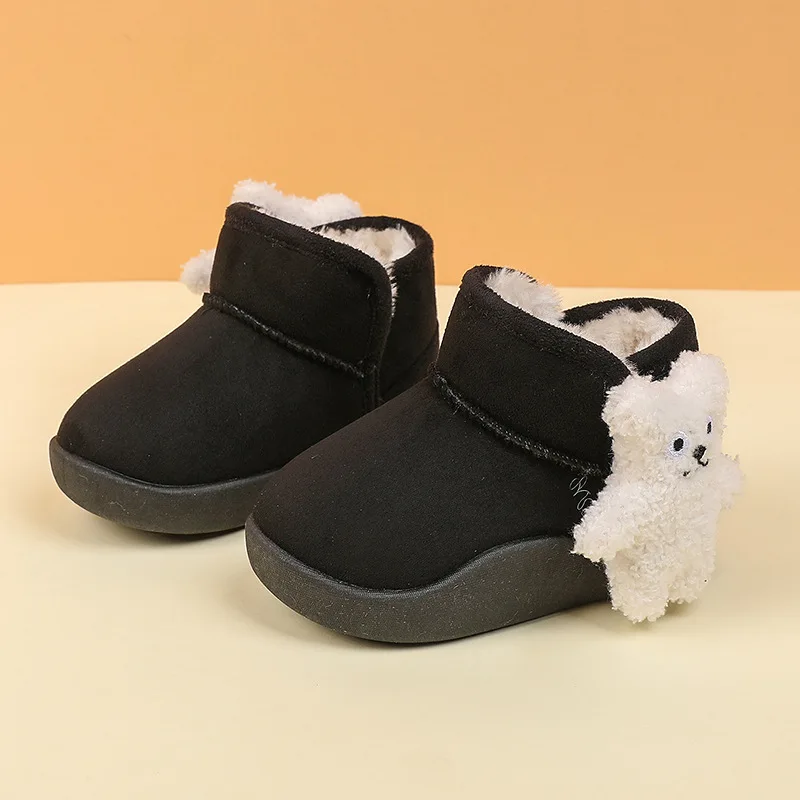 Children Cotton Shoes Toddler Baby Snow Boots Plush Thicken Kids Shoes Cute Bear Non-slip Winter Boots for Girls Tenis De Niña