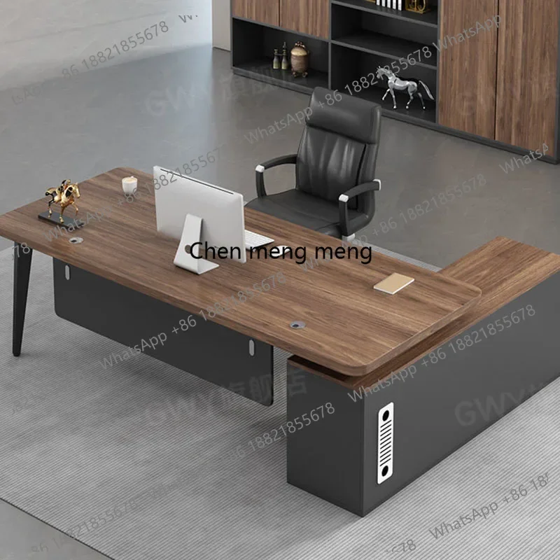 

E136 Storage Executive Office Desk Minimalist Lshaped Design Modern Office Desk Decoration Space Saving Scrivania Trendy Furnitu