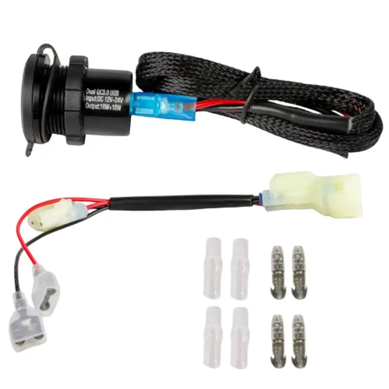 QC3.0 Dual USB Socket For Honda For CB500X CB400X NX500 NX400 12V-24V 2021-2025 Motorcycle