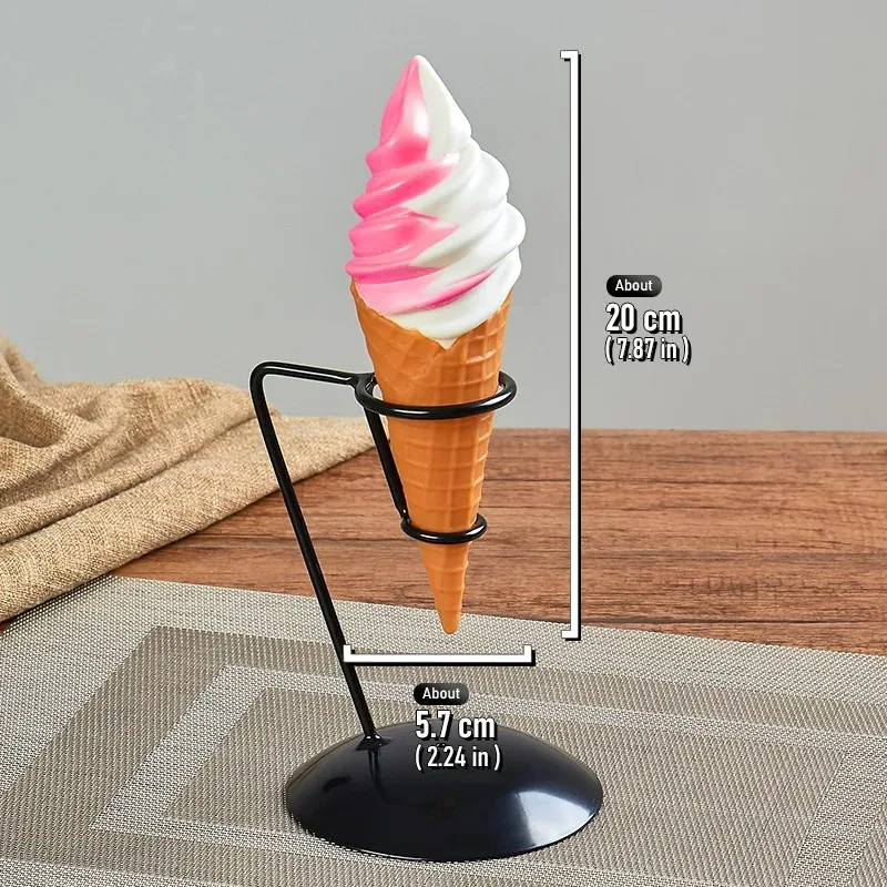 21 cm/8,3 Zoll realistisches PVC-Eis, großes gefälschtes Dessertmodell für die Schaufensterstellung, Fotografie-Requisite, Party-Dekoration, Lebensmittelständer – Detail 6