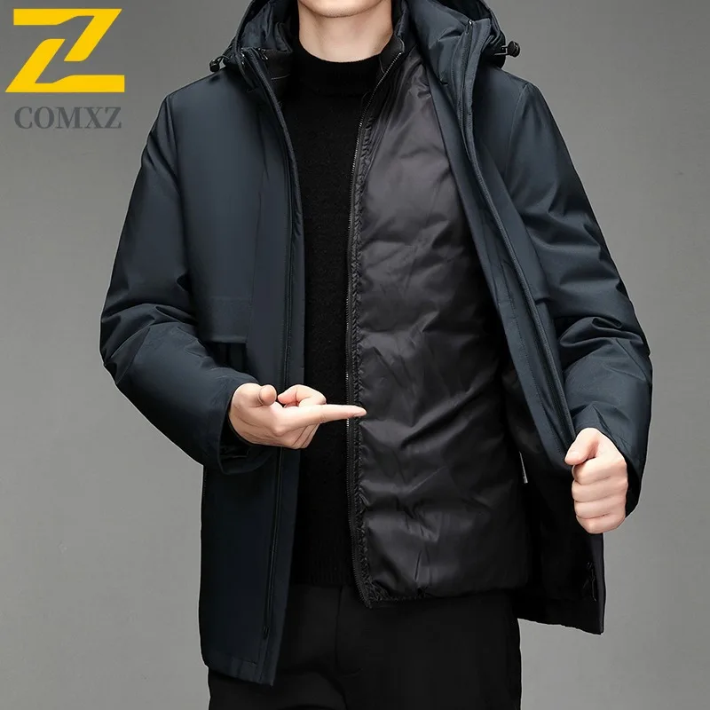 COMXZ 2025 Mens Womens softshell Puffer Jacket Winter Warm Trendy Coat leisure outdoor sports lightweight business windbreaker