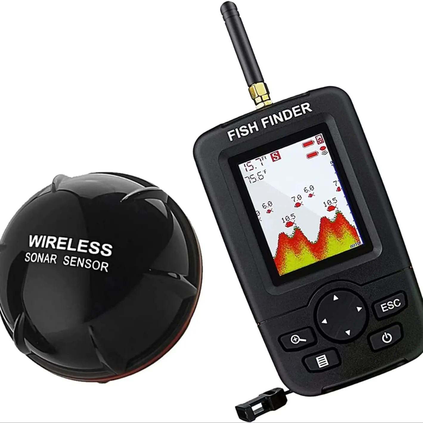 Draadloze Sonar Fishing Alert Fishfinder Onderwater Echolood Visserijdetector Draagbare Fishfinder