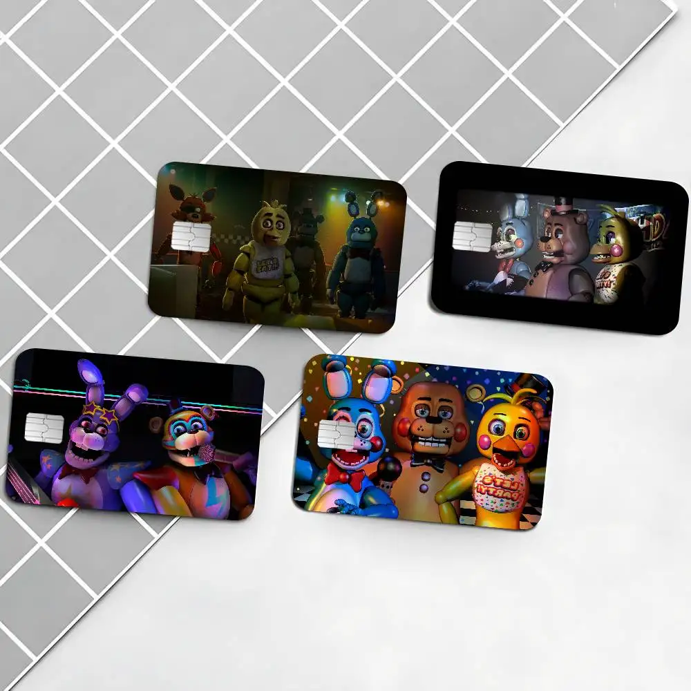 Horror Game F-Five Nights at Freddy's Luxury Laser Bank Card Stickers Shiny Reflective DIY Card Decoration