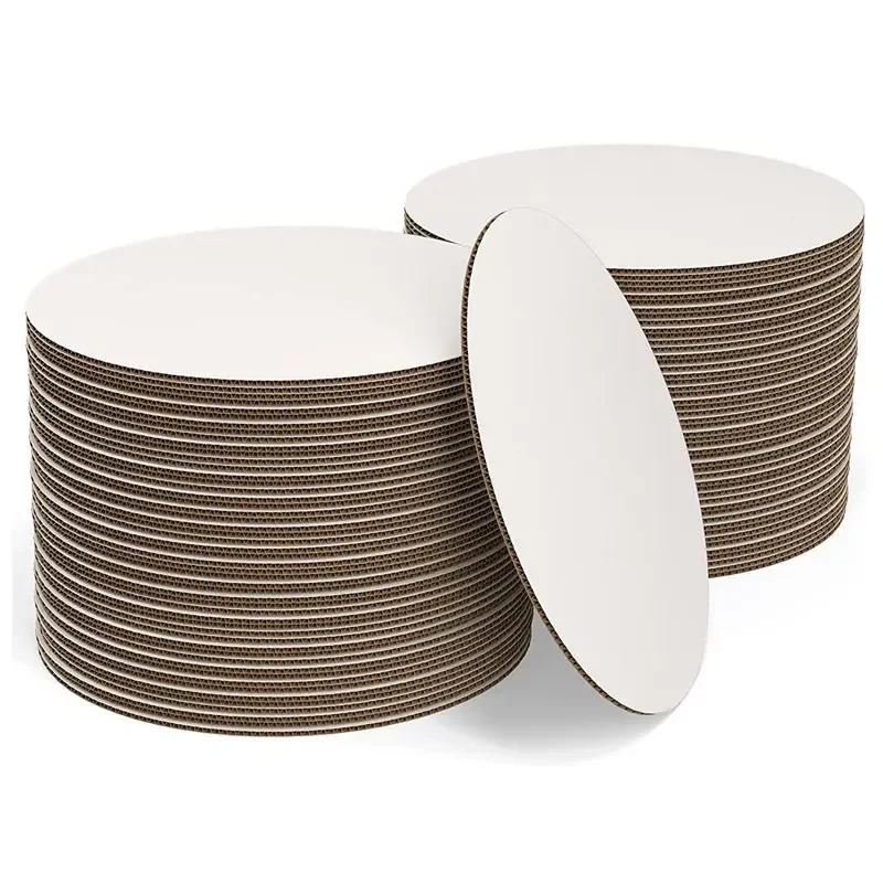 New Cake Board Circular Cake Base Corrugated Paper Circular Base Food Packaging Anti Slip Tray Mousse Mat Multiple Colors 50pcs