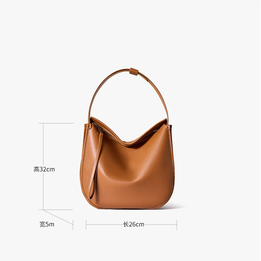 Imagem -05 - Bolsa Crossbody de Couro de Ombro Único Bolsas Simples de Viajante Bolsas de Balde de Couro Genuíno Macio Elegante Sac de Grande Capacidade